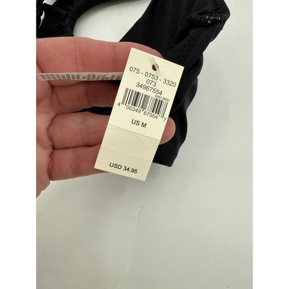 Aerie Black Ruffled Strap Swim Top Size Medium Padded - Picture 4 of 5